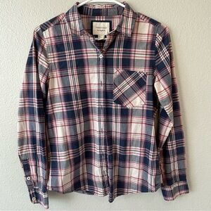 Forever 21 Navy and Red Flannel Shirt